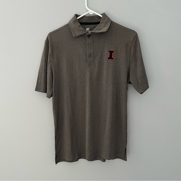 Colosseum University of Illinois Fighting Illini Polo Mens S Gray Embroidered - Picture 1 of 8
